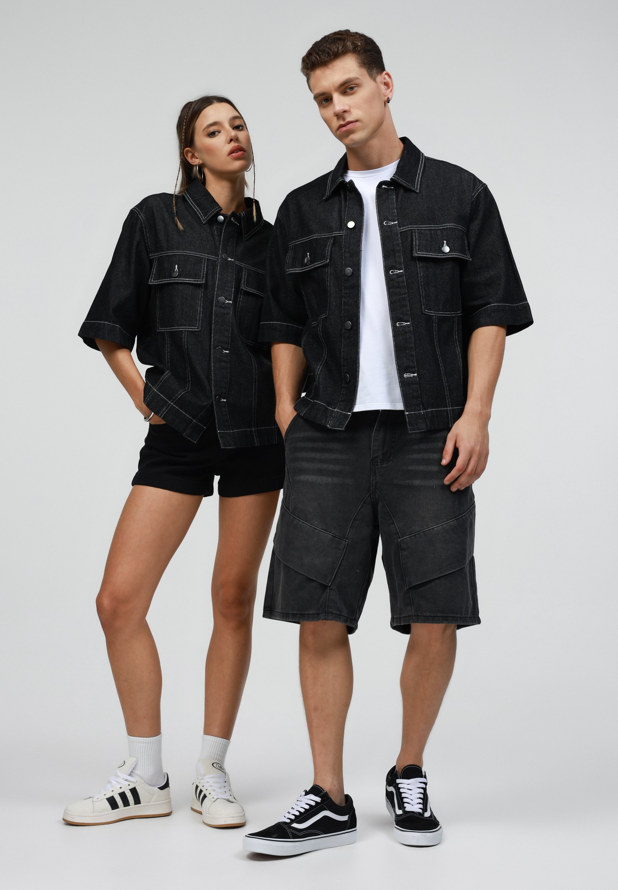 YOURTURN UNISEX DENIM - Shirt - gewassen zwart