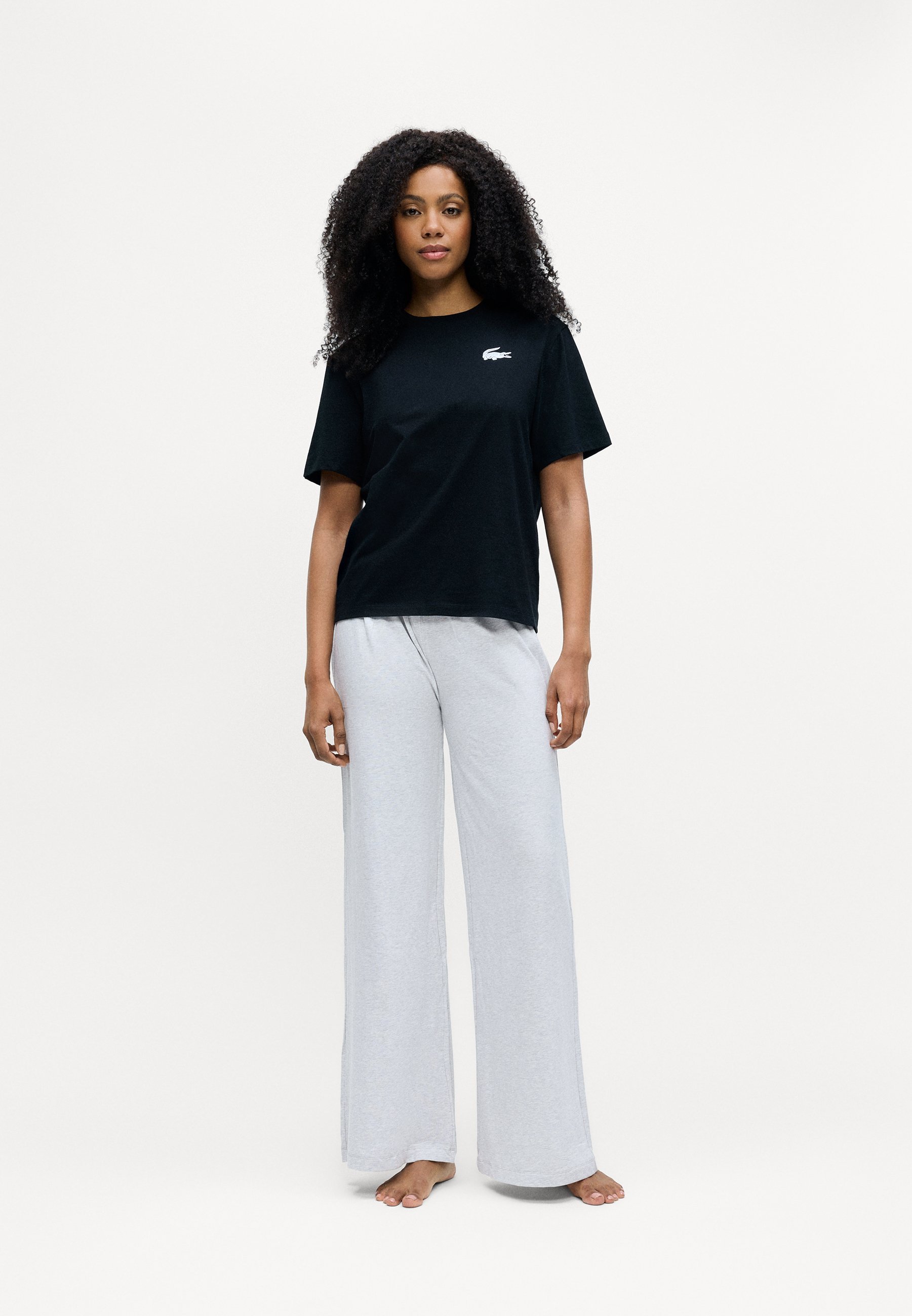 Lacoste LOUNGEWEAR - Pyjamatop - zwart/wit