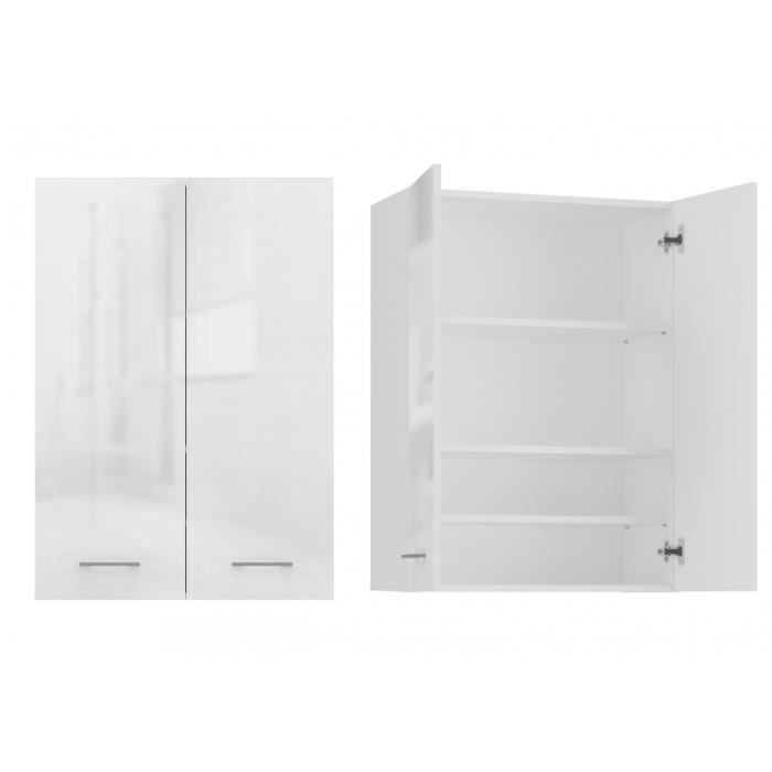 NELLIO - Armario de baño de pared - Mueble de baño colgante - Dimensiones 64x30x90 cm - Almacenamiento para el baño