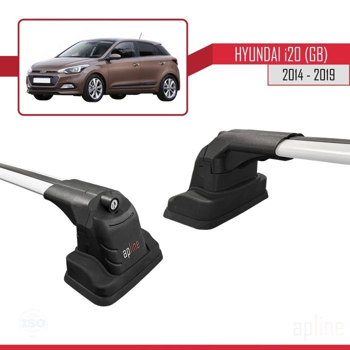Barras de techo - ACE-3 - Hyundai i20 (GB) 2014-2019 - Aluminio - 2 barras - Carga útil < 300 kg