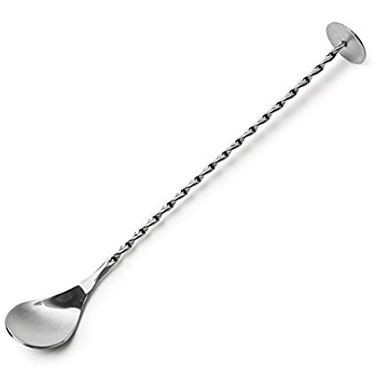 Łyżka Barmańska Ze Stopką Do Drinków Kręcona 28 Cm