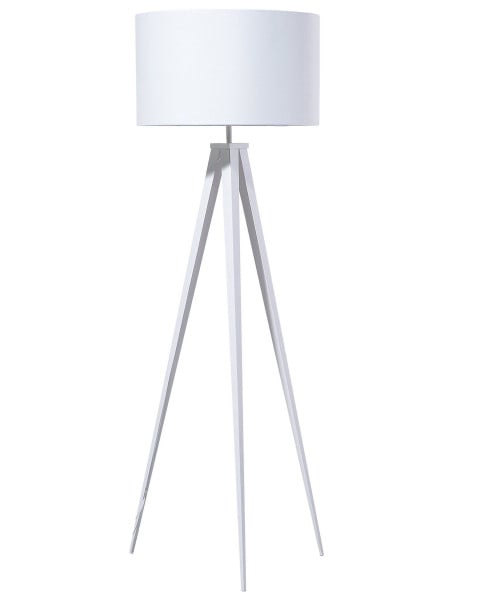 Lampa stojąca podłogowa metalowa biała