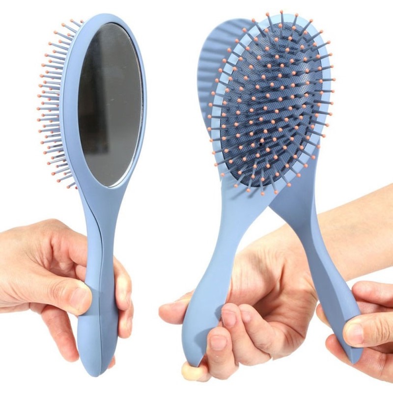 Specchio massaggiante 2 in 1 Blue Zoom, pettine per capelli, salone di parrucchiere, parrucchiere famoso