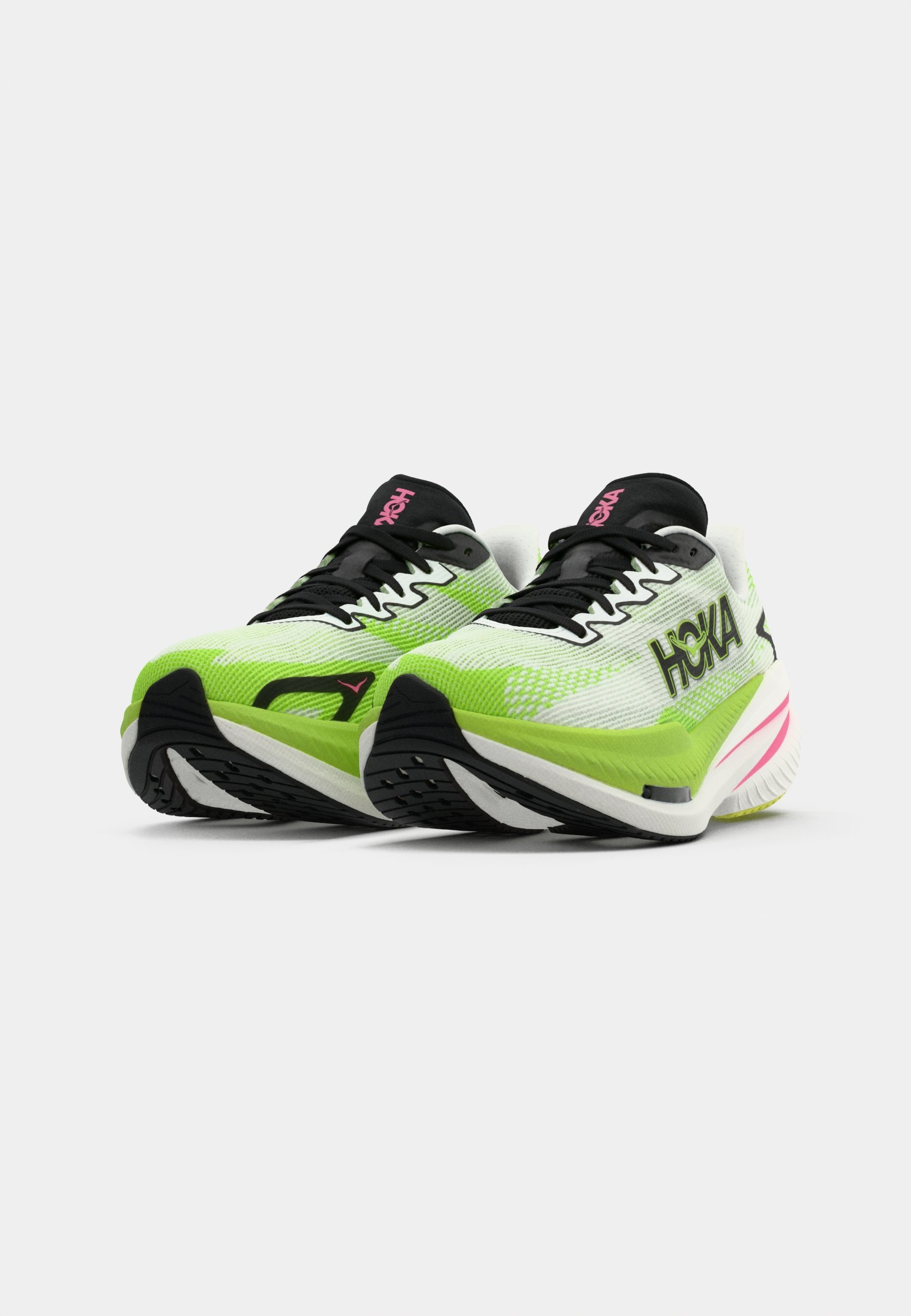 HOKA MACH X 3 - Běžecké boty na silnici - white/neon lime