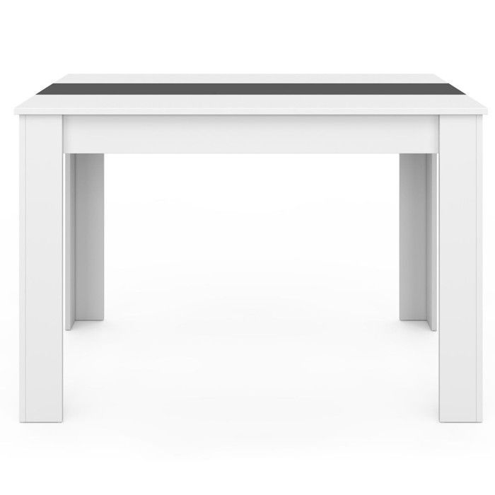 Mesa de comedor rectangular fija - IDMARKET - ROZY - Blanca y gris - 4 personas - 110 cm