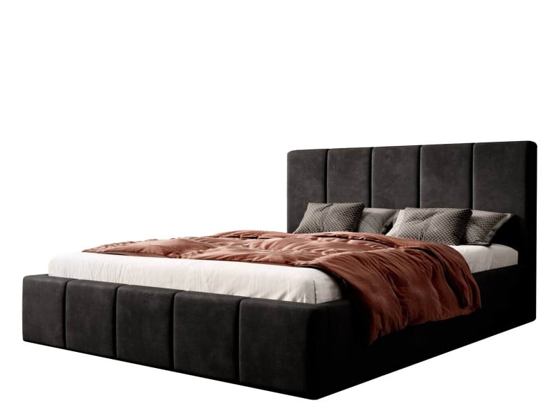 Łóżko tapicerowane z pojemnikiem SFG0116A P | 180x200 | Czarny