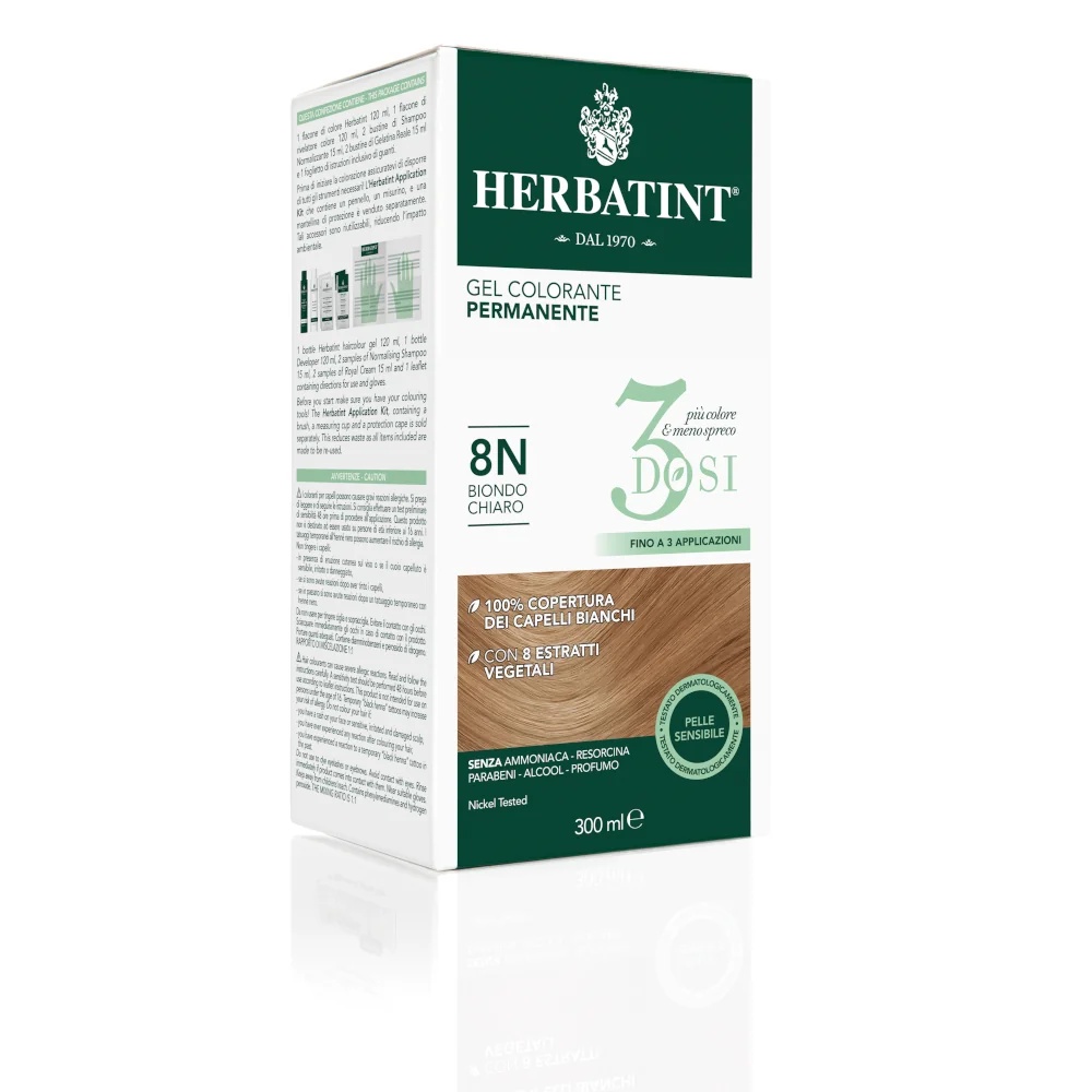 HERBATINT Herbatint coloration permanente gel 3 doses 8N blond clair 300 ml