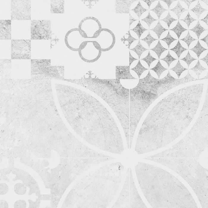 Fond de hotte adhésif en aluminium effet carreaux de ciment gris - 70x60 cm - 99DECO