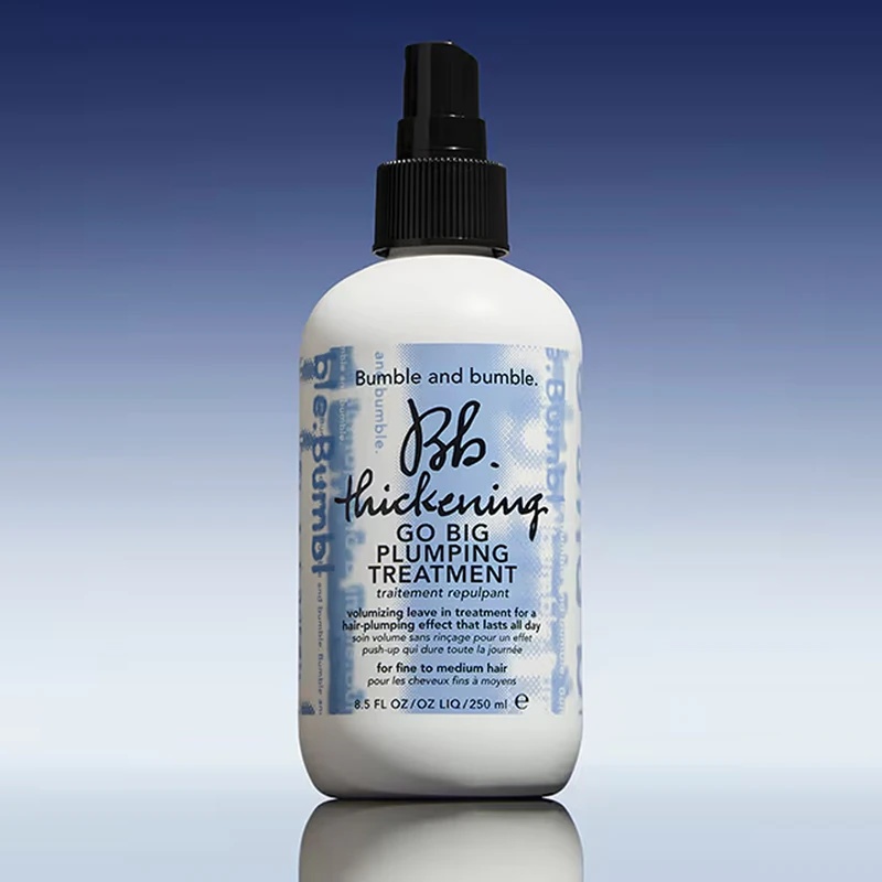 Sprej za povečanje volumena Bumble and Bumble Thickening Go Big Plumping Treatment med sušenjem in končnim oblikovanjem
