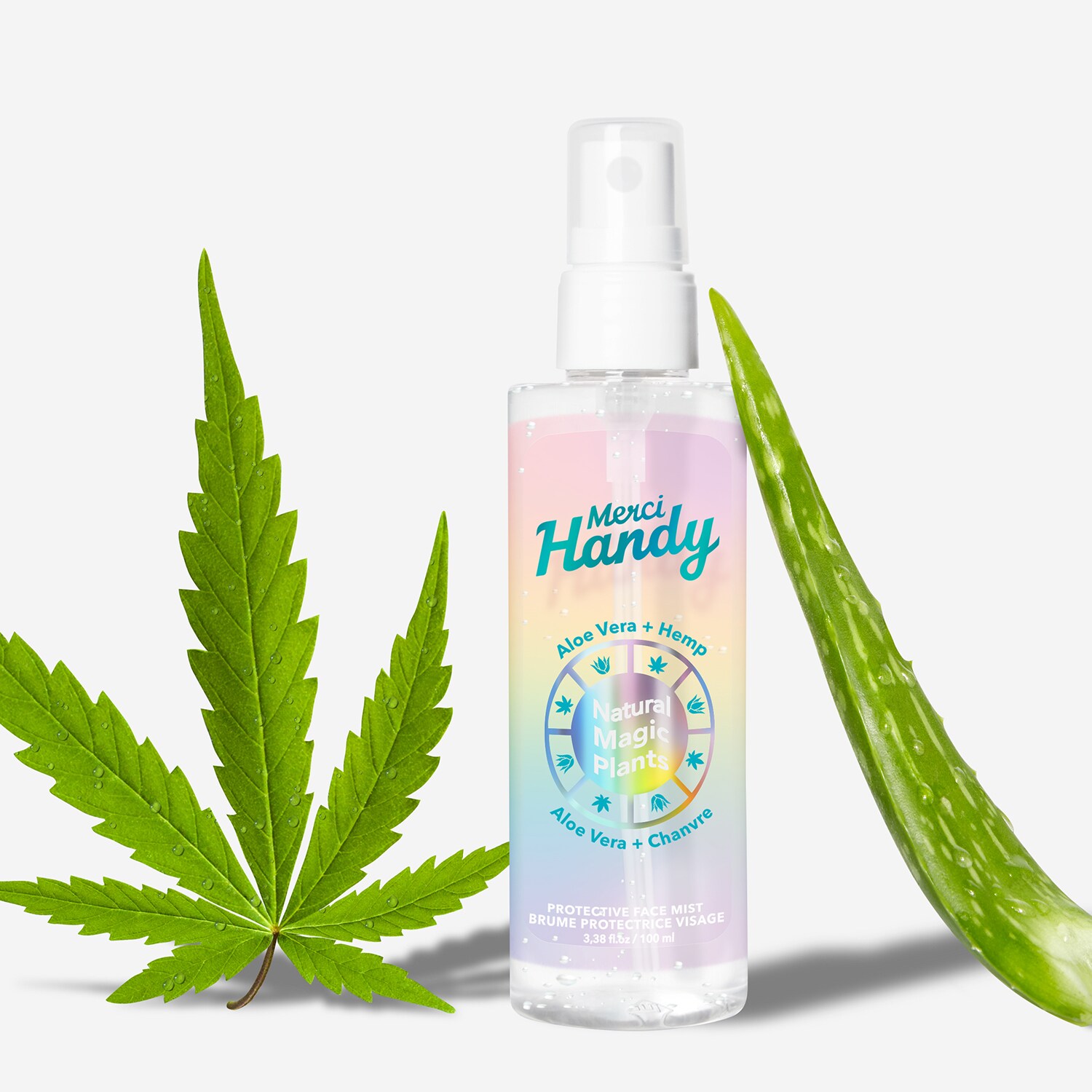 Spray facial protector cu cânepă și aloe, format de călătorie