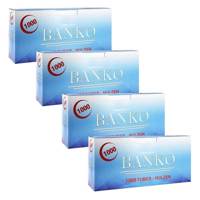 Paquete de 4 cajas de tubos para cigarrillos Banko