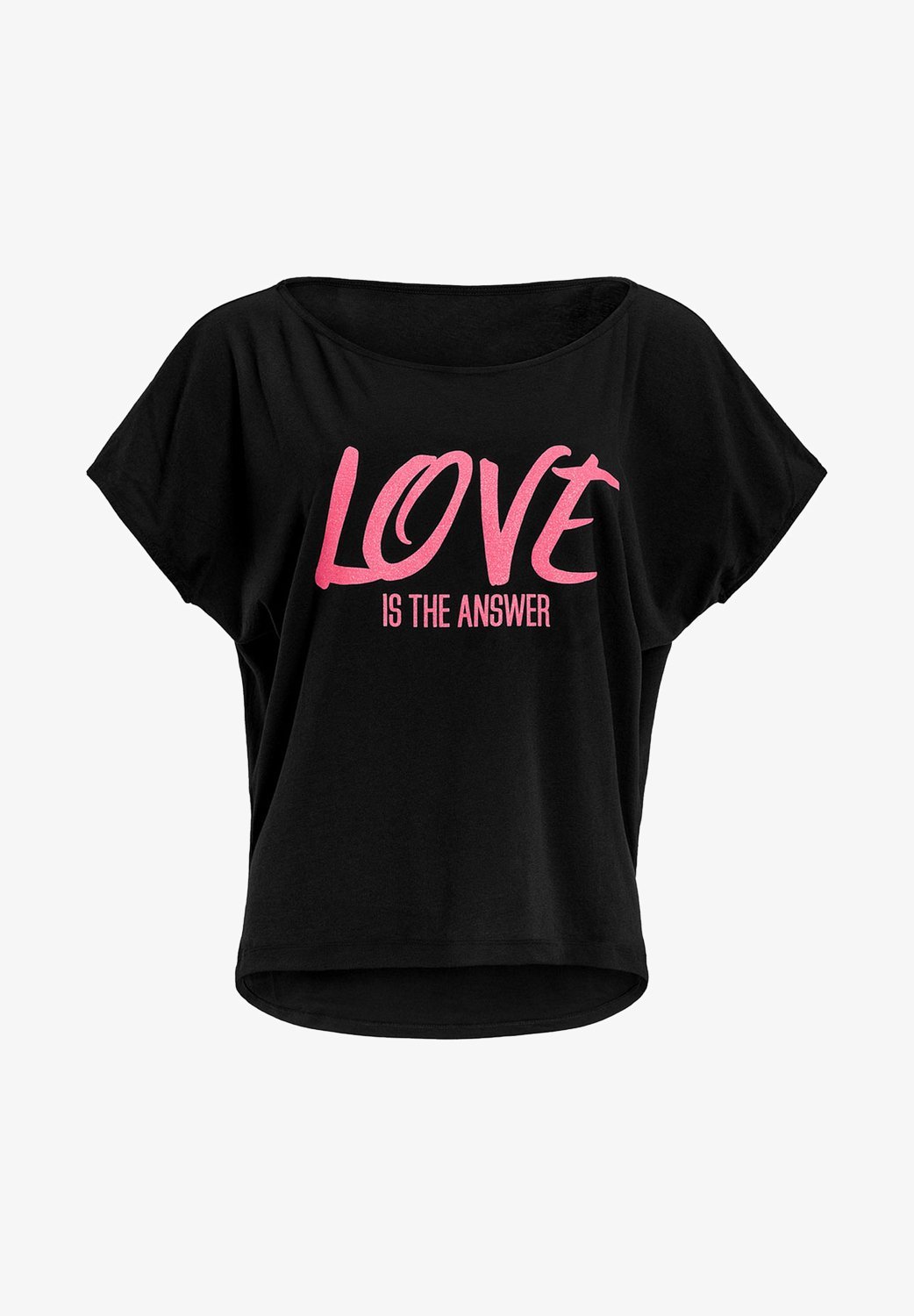 Winshape MCT002 ULTRA LIGHT - T-shirt met print - zwart/glitter/neonroze