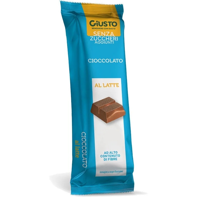 GIUSTO Chocolat au lait Giusto sans sucre 42 g. Un plaisir gustatif.