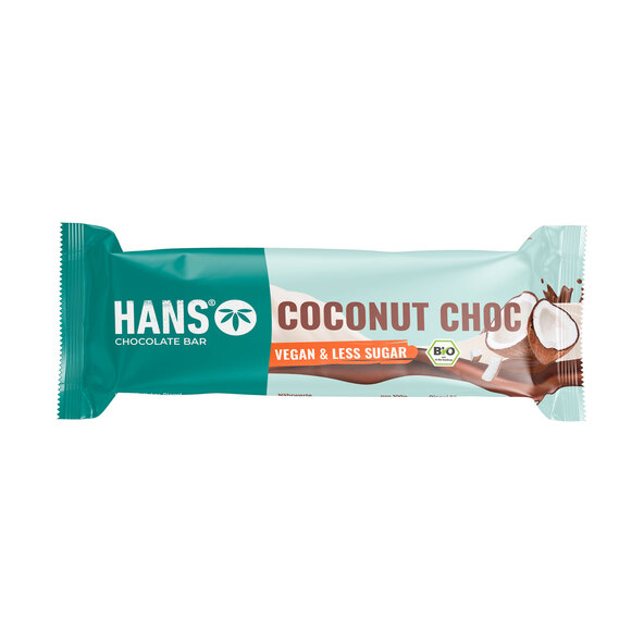 Batoane de ciocolată vegană organică, ciocolată cu nucă de cocos, pachet de 12 (12 x 30g = 360g)