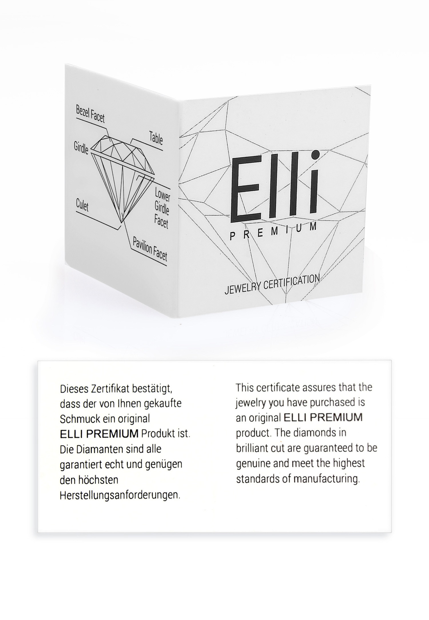 Elli DIAMONDS Femmes solitaire symbole cœur avec diamant (0.04 ct.) en argent sterling 925