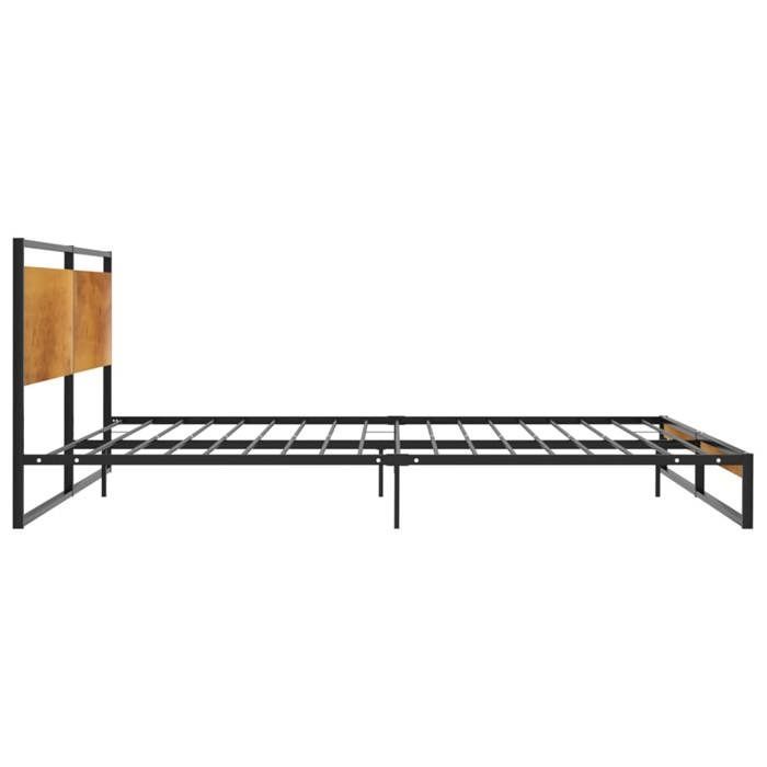 Cama negra de 200 x 200 cm - Metal - Carga máxima 150 kg - Estructura de cama - Colchón no incluido - Metal 200x200 cm 005_970919