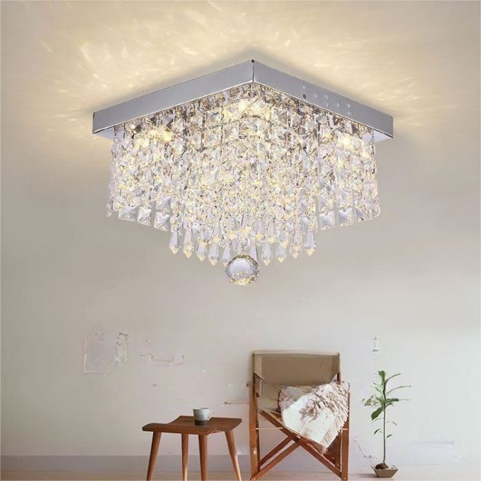 Suspendu à Plafonnier en Cristal Lustre 20cm Suspension en Cristal Moderne pour la Cuisine Couloir Salon - Lumière Chaude