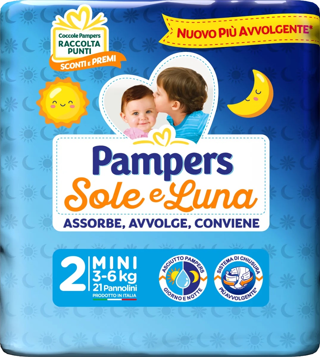 PAMPERS Sole&Moon Mini 21 pièces taille 2 (3-6 kg)
