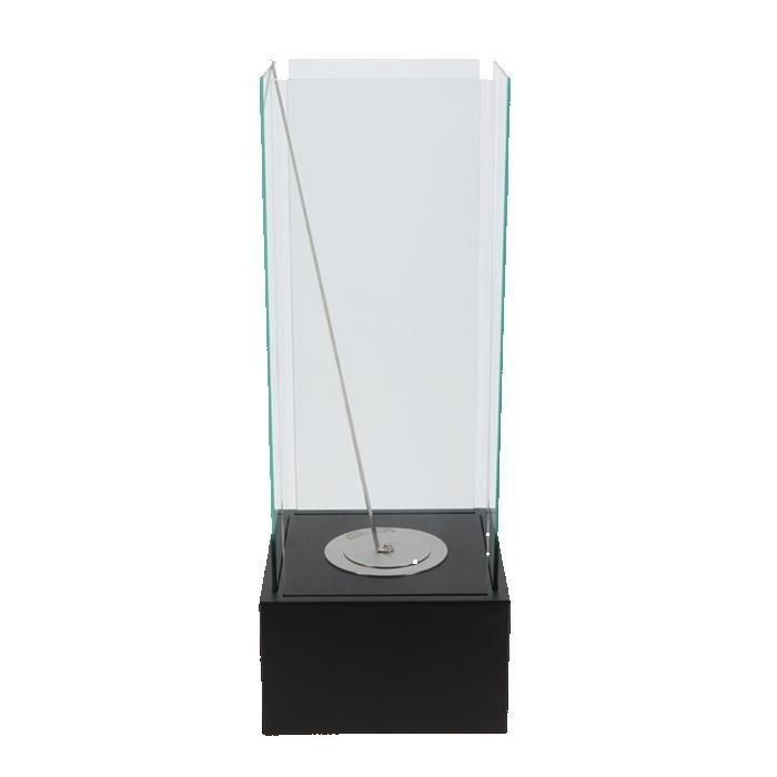 Brasero - FANCY FLAMES - Cheminée de table au bioéthanol - Noir - 25x25x65 cm - Écologique