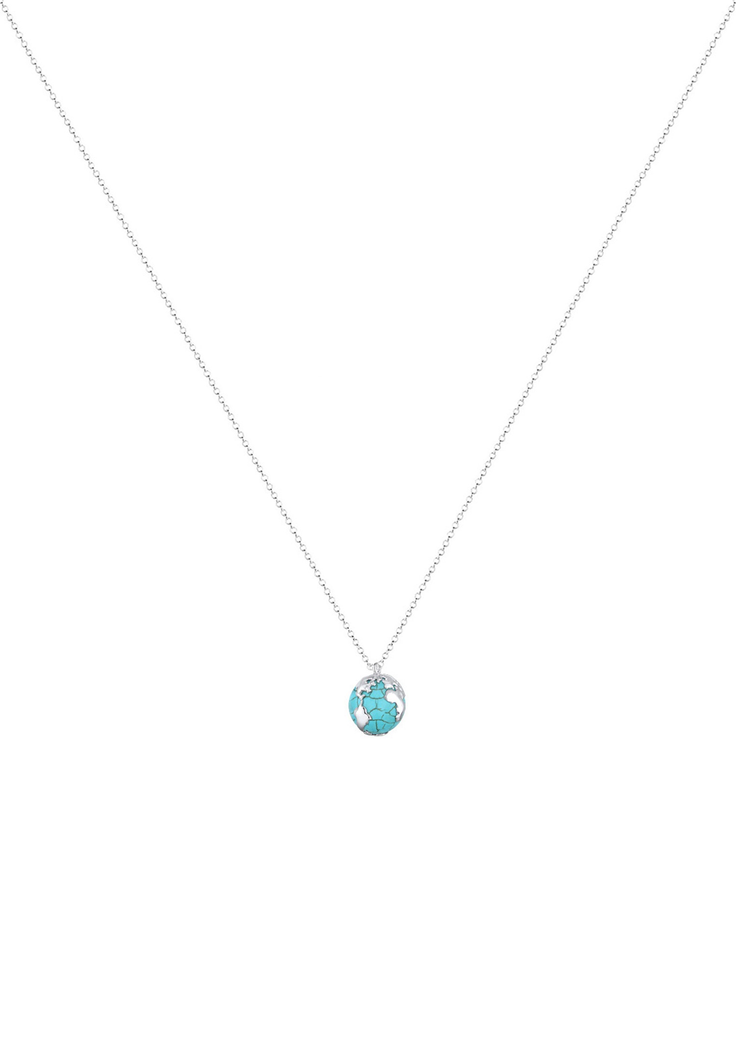 Elli Femme Pendentif Globe Terrestre Howlite en Argent Sterling 925