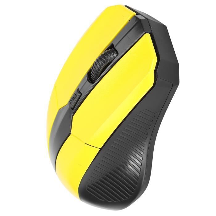 Ratón de ordenador - VVIKIZY - Mini ratón ergonómico con cable - 2,4 GHz - Óptico - Amarillo
