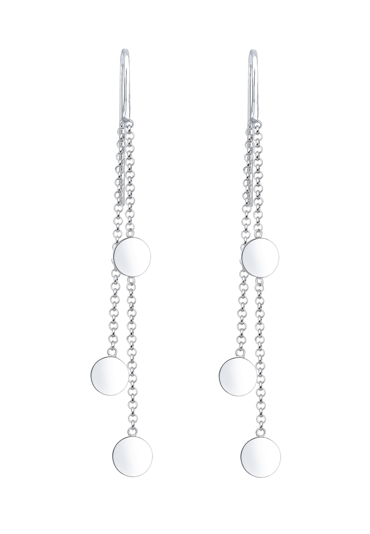 Elli Pendante Plaquettes Cercle Géo Boucles d'oreilles Femme - (925/1000) Argent