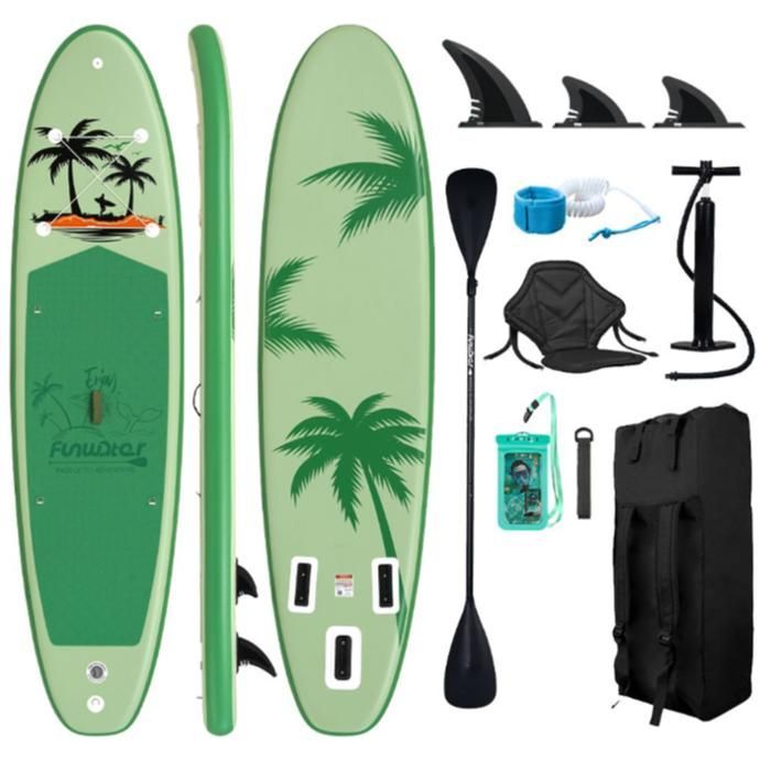 FunWater opblaasbaar antislip paddleboard, watersport, ultralicht SUP, antislip EVA, 335x83x15cm