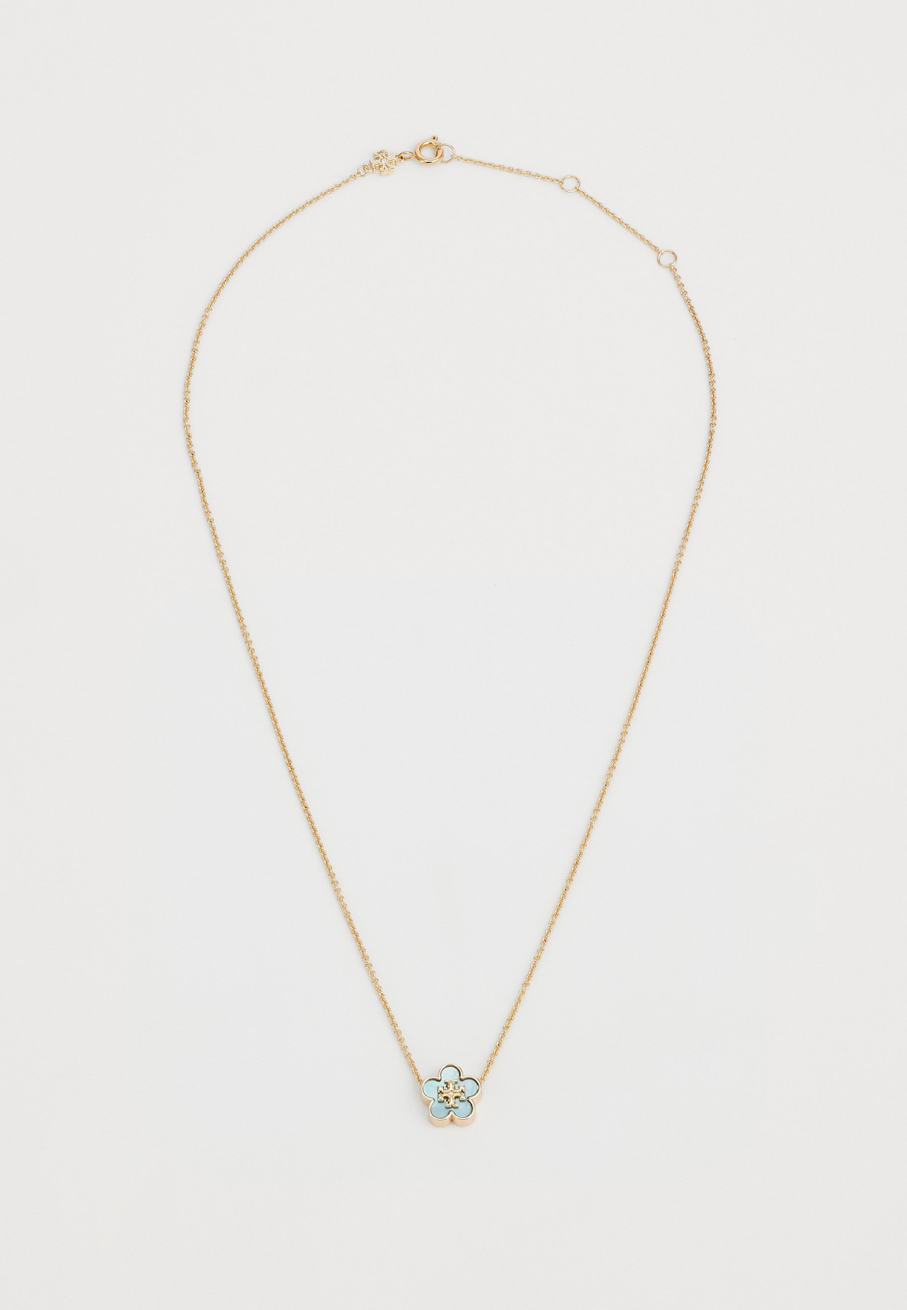 Tory Burch KIRA BLOEMENHANGER - Ketting - goudkleurig/blauw