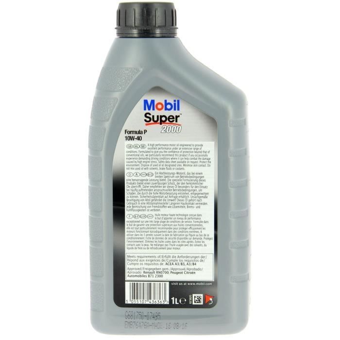Aditivo para aceite MOBIL SUPER 2000 Fórmula-P - Semisintético / 10W40 / 1L
