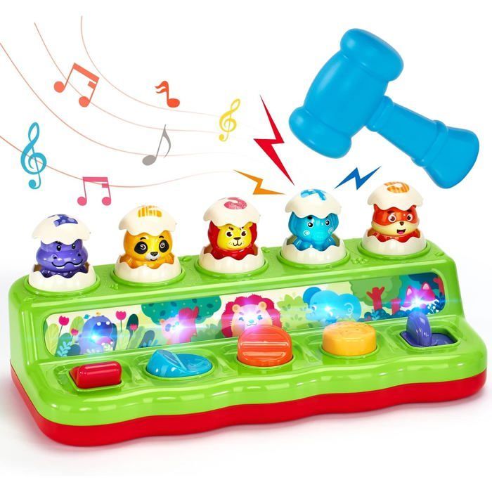 Giocattolo per neonati di 1 anno, gioco Montessori a comparsa con animali, musica e luci, giochi per bambini di 1, 2 e 3 anni, regalo per bambina o bambino