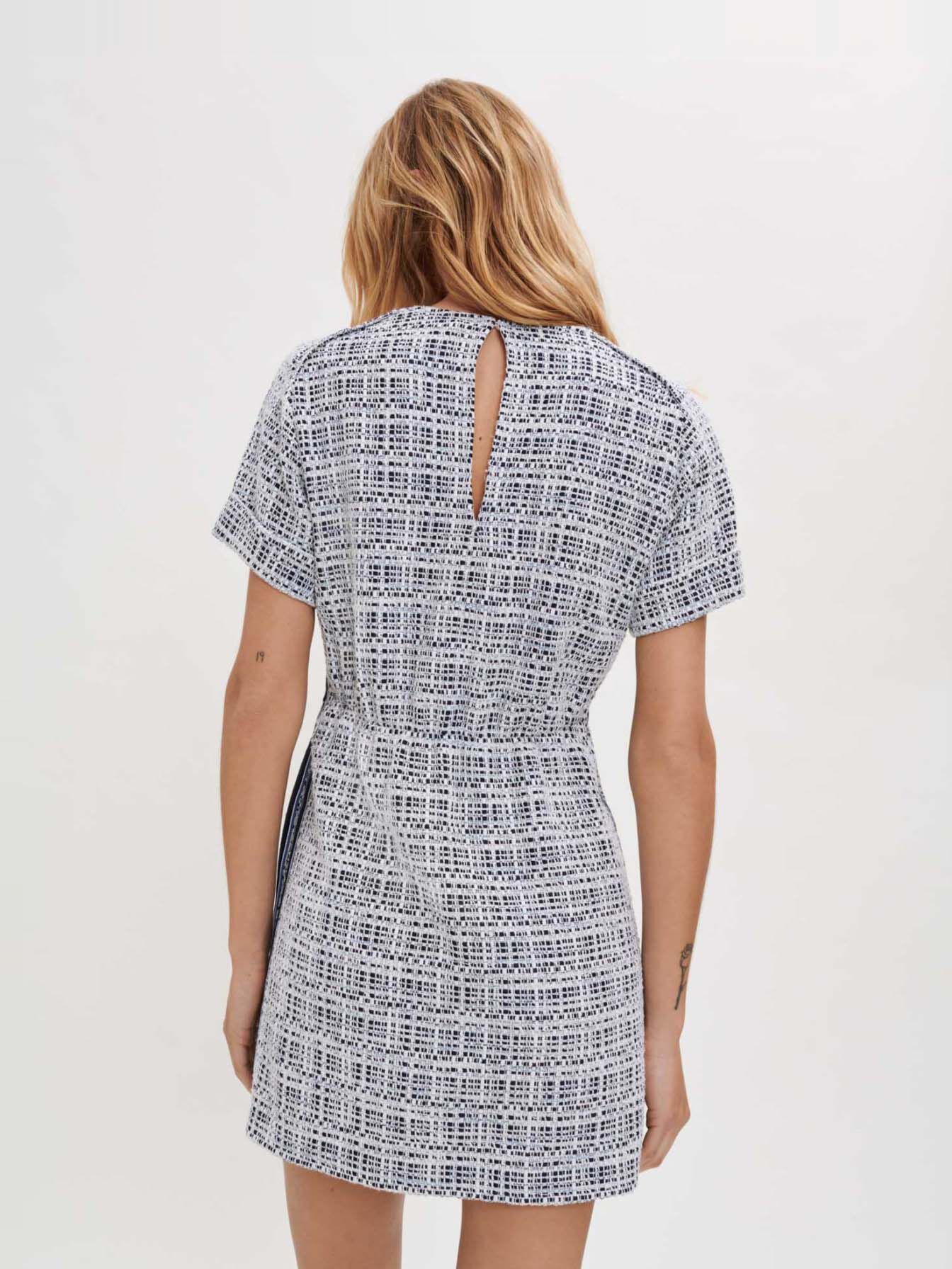 Rochie din tweed - Albastră