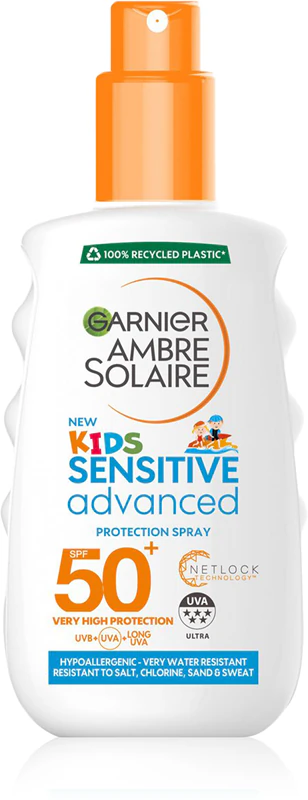 Sprej na opaľovanie Garnier Ambre Solaire Advanced Sensitive Kids SPF 50+