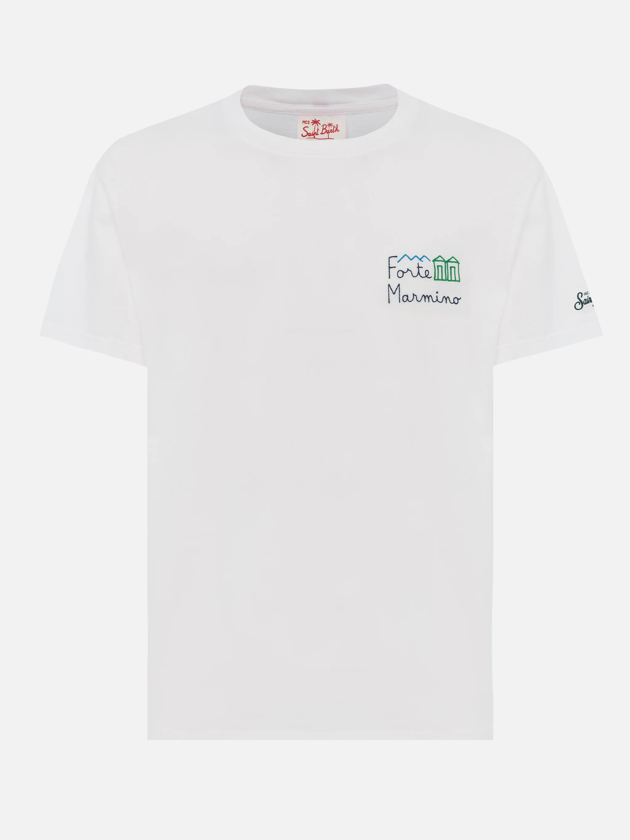 Portofino katoenen T-shirt met Forte Marmino-borduurwerk
