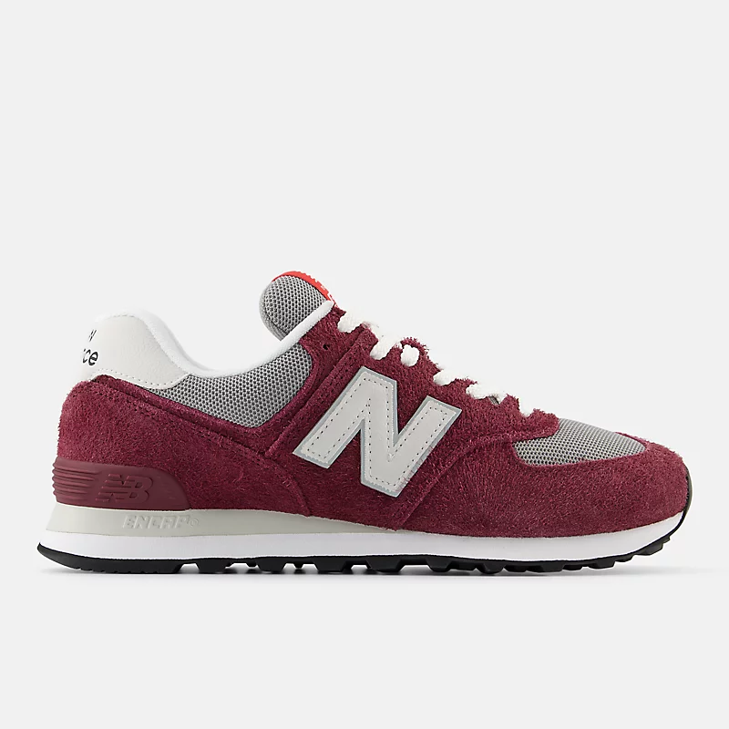 Unisex 574 - NB Burgundowy z Szarą Materią