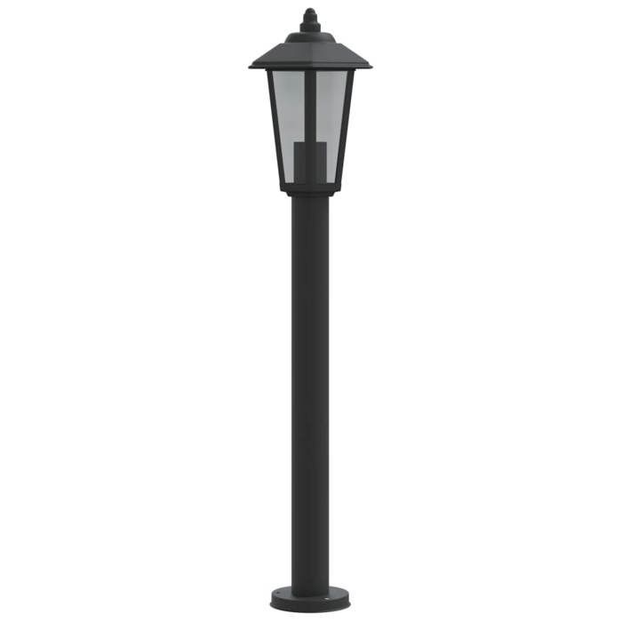 Lampade da terra per esterni, 3 pezzi, 80 cm, acciaio inox nero, 02_0042553