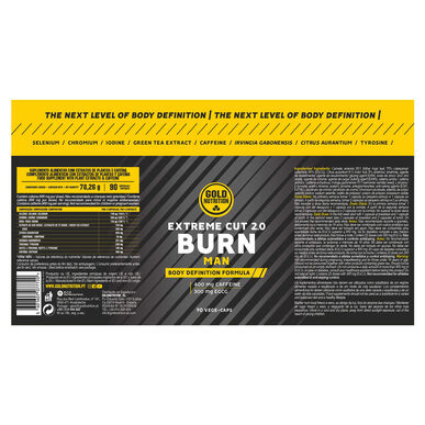 GOLDNUTRITION Termogeeninen lisäravinne Burn Man 90 kapselia 90 kapselia