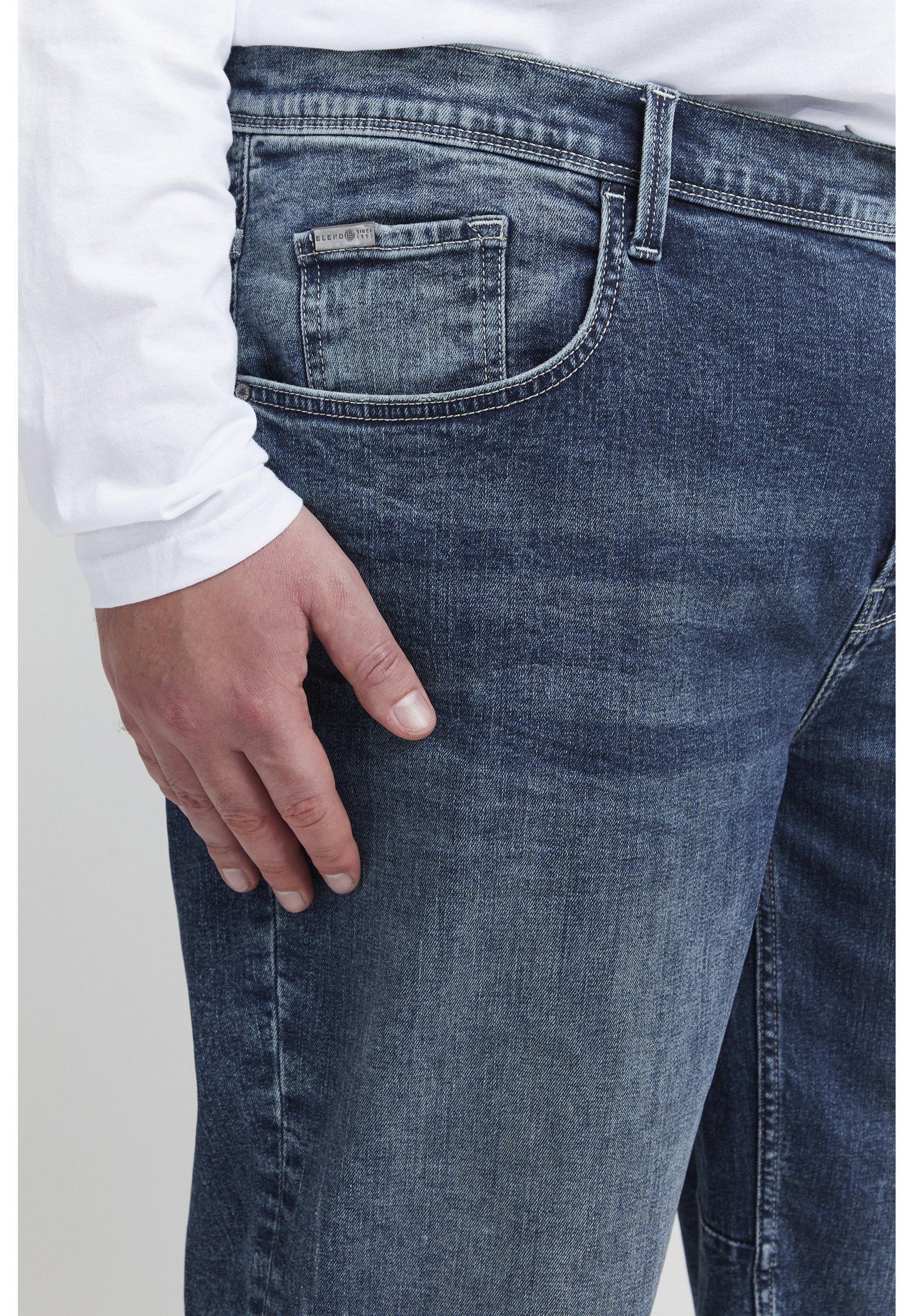 Blend BHBBENON REGULAR FIT - Denim shorts - denim middenblauw