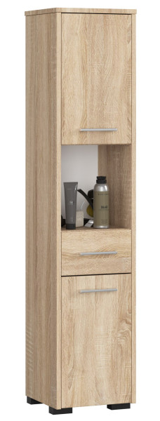 Regał Łazienka Fin Słupek 30 2D 1Sz 1W 140Cm Pk Sonoma