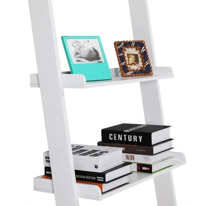 DEUBA | Mensola a muro - Stile scala 180 cm | Mobile contenitore decorativo con 5 ripiani