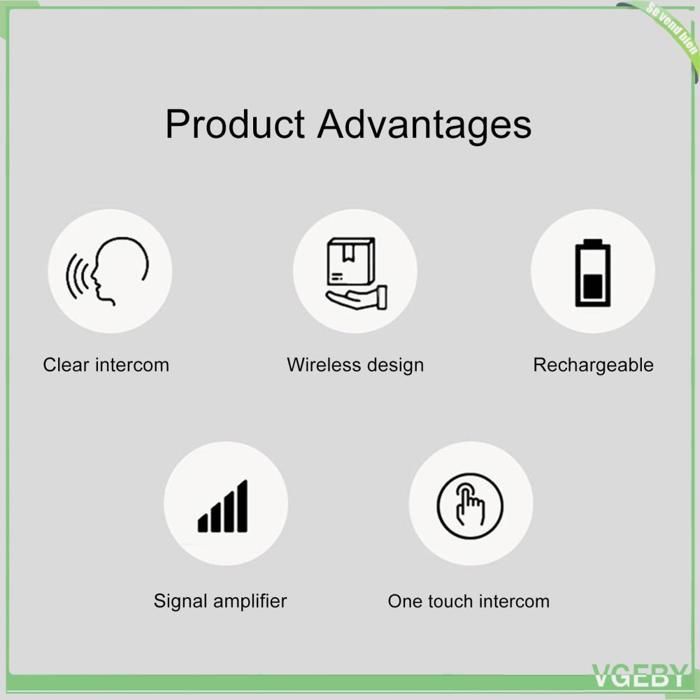 Citofono wireless - FAFEICY - Modello 2 km - Comunicazione in tempo reale - Schermo LED chiaro - Suono cristallino