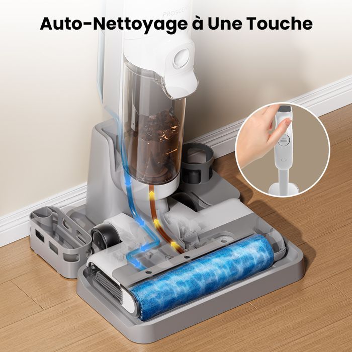 PROSCENIC F10 Ultra Cordless Vacuum Cleaner and Mop - Wet/Dry - 0.7mm Edge Brush - 1.3L Tank - LED Display - 60min Self-Cleaning