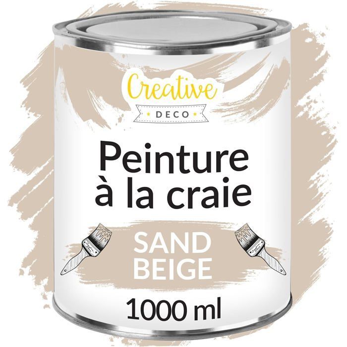 Pintura a la tiza - ZGEER - Beige arena - 1L - Mate - Lavable - No tóxica - Para madera y muebles - Interior