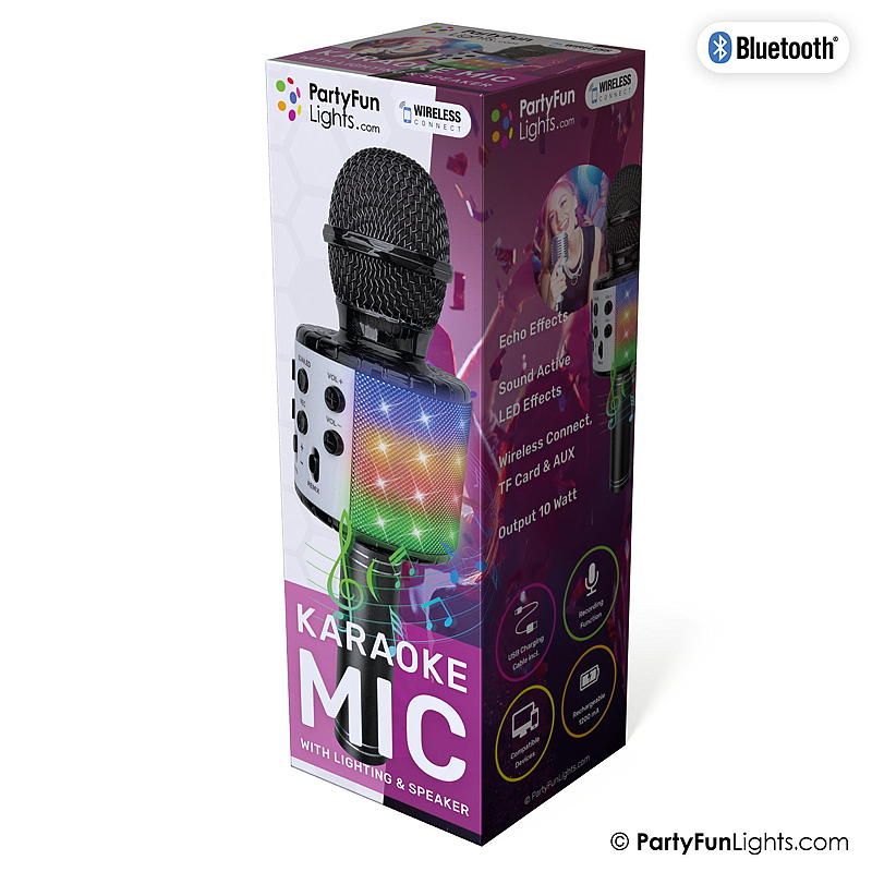 Karaoke-mikrofon Bluetooth, sort