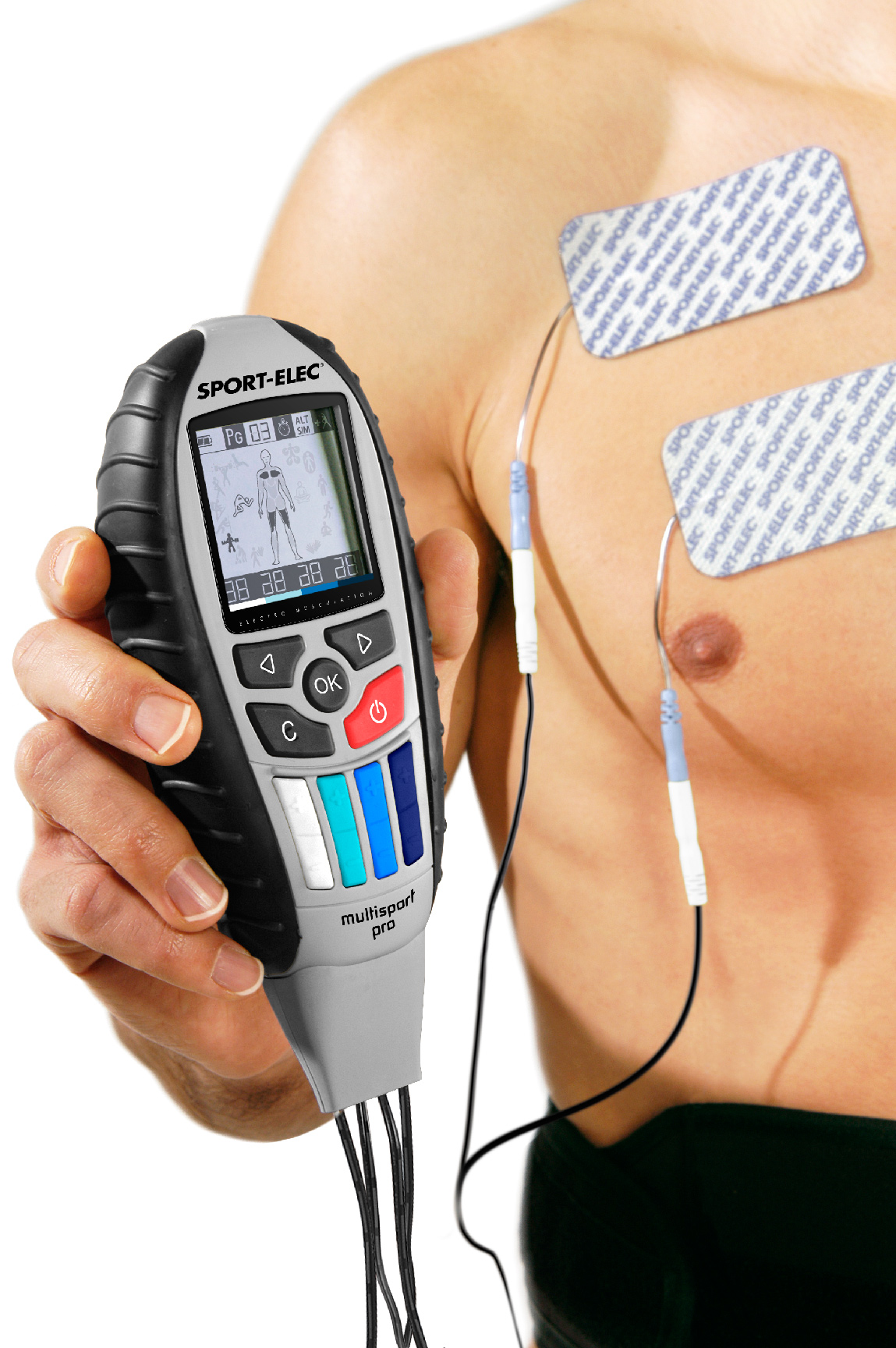 Multisport Pro Precision elektrostimulator mišića 4 kanala 14 programa Sport-elec+ pojas