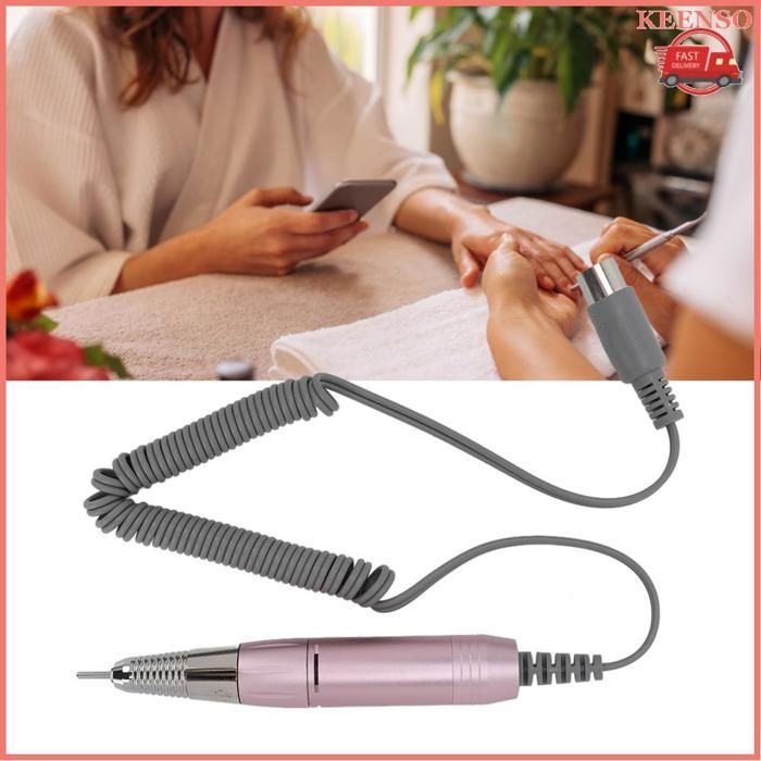 Mango para máquina perforadora de uñas KEENSO, rosa, ajustable de 0 a 3000 rpm, de metal, eléctrico, para manicura.