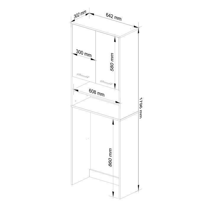 Colonne salle de bains FIN blanche 64 cm 2 portes - AKORD - Meuble de salle de bain - Classique - Intemporel