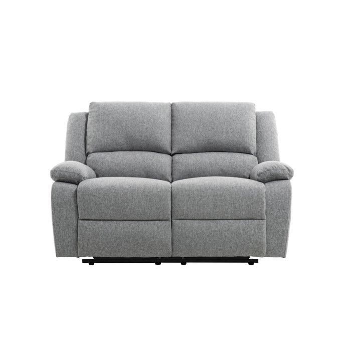 Sofá de 2 lugares LEO em tecido - Cinza claro - L143 x P93 x A96cm - LOUNGITUDE
