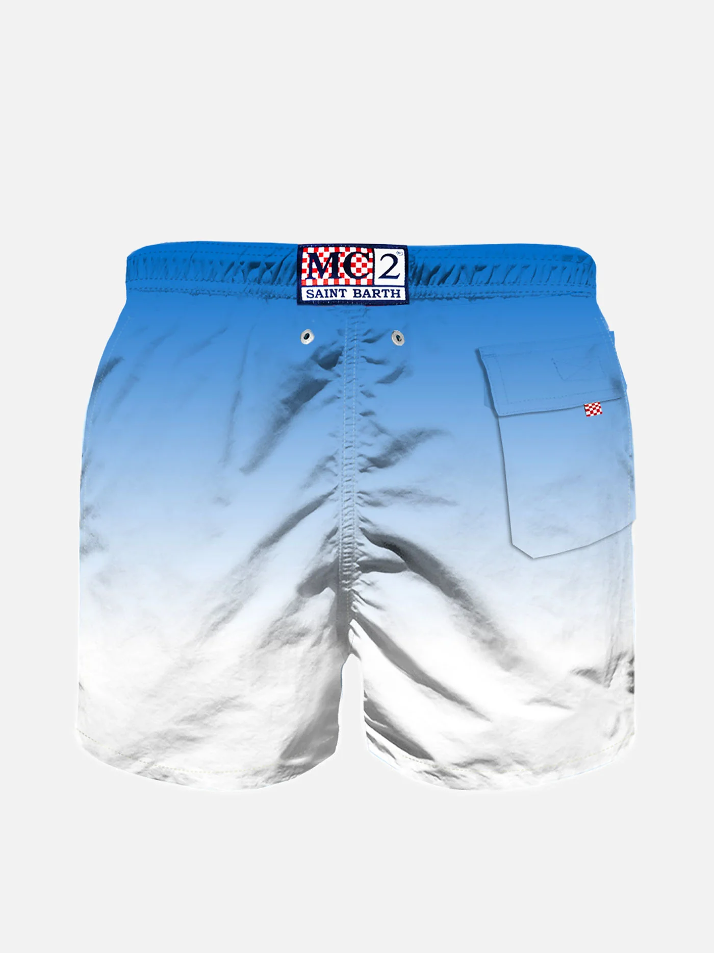 Zwempak voor jongens met een blauw-wit kleurverloop.