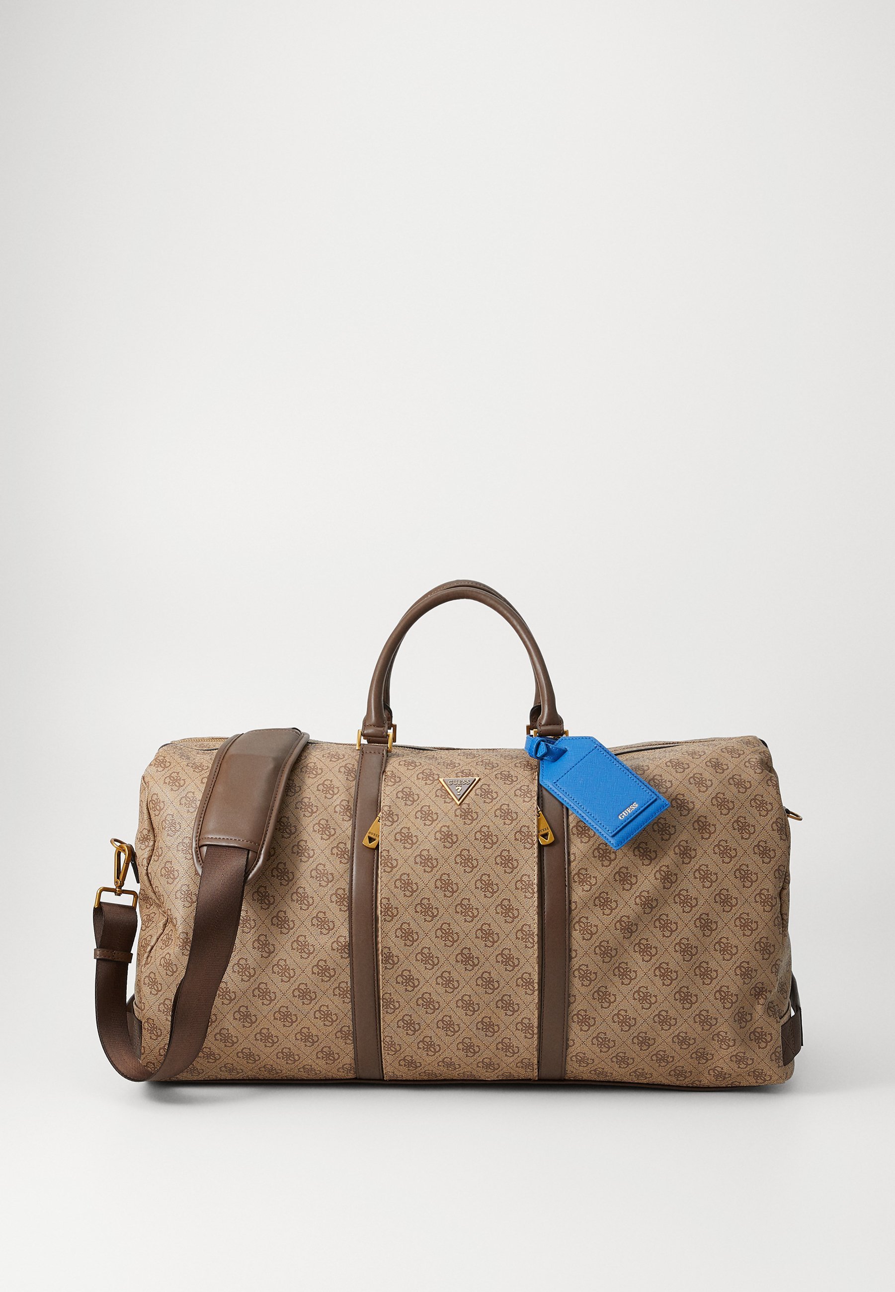 Guess PISA DOUBLE ZIP - Weekendtas - beige/bruin/blauw