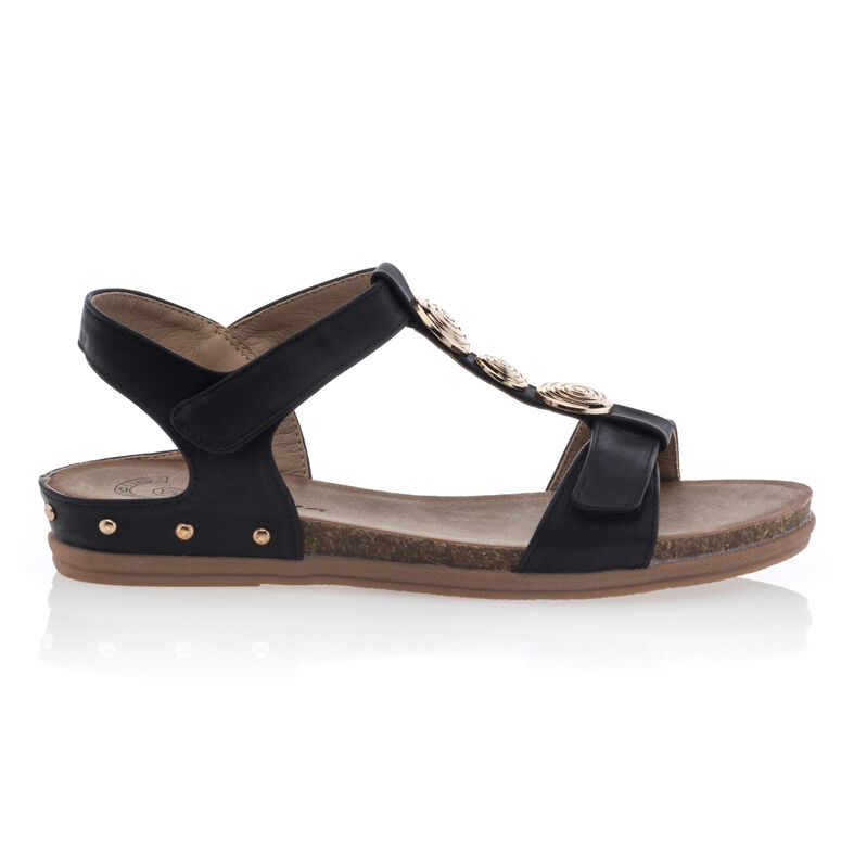 Schwarze Damensandalen / Zehenfreie Schuhe